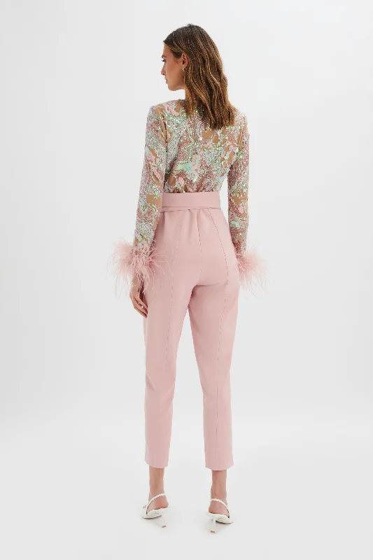 delia-embellished-feather-cuff-jumpsuit-in-pink