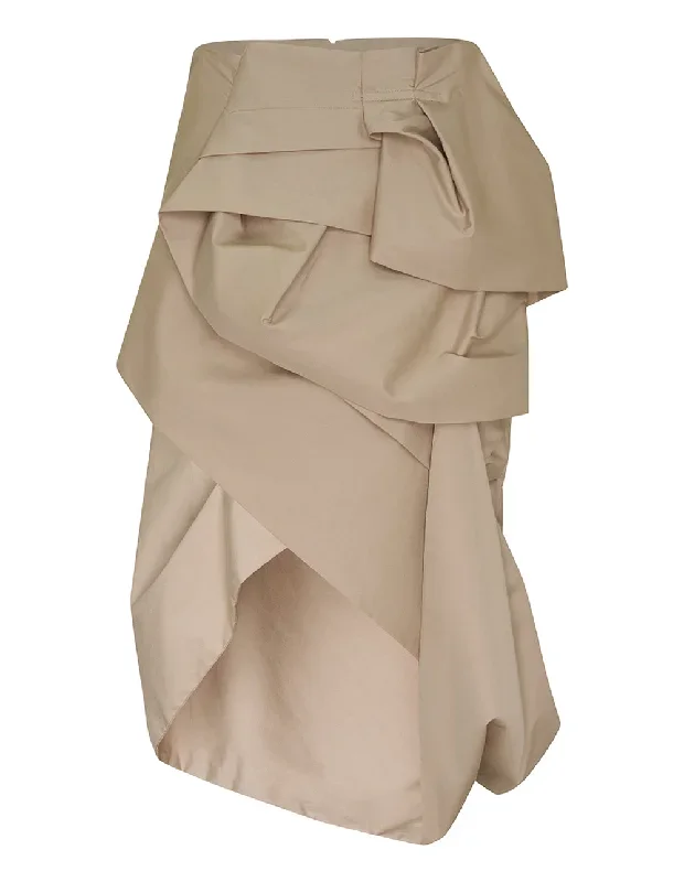 Draped Skirt With Peplum Detail