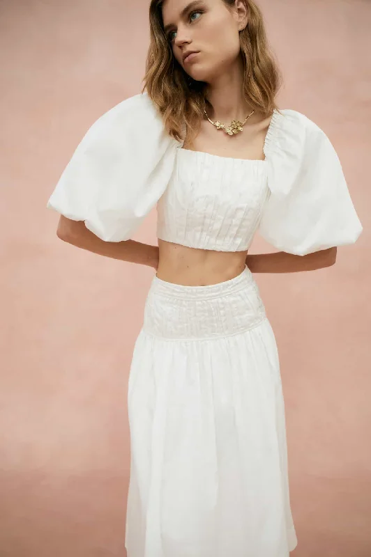 Enamour Puff Sleeve Cropped Top