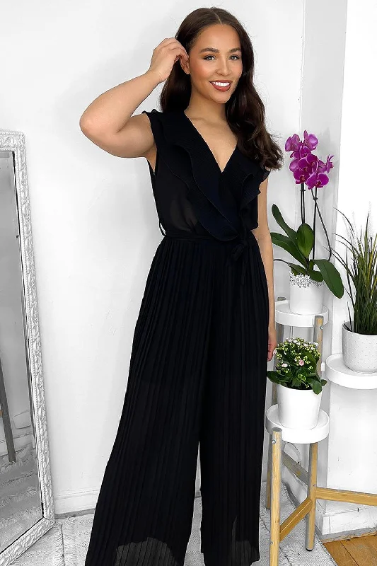 frilled-front-sleeveless-chiffon-jumpsuit