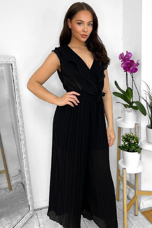 frilled-front-sleeveless-chiffon-jumpsuit