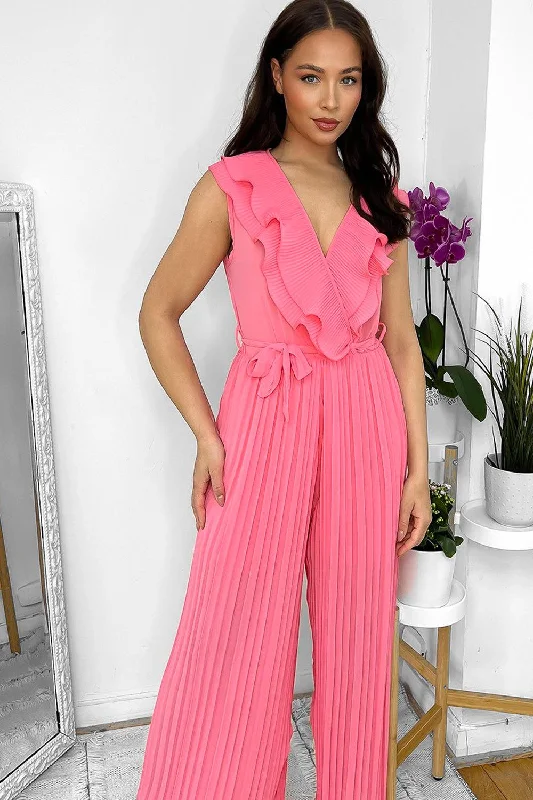 frilled-front-sleeveless-chiffon-jumpsuit