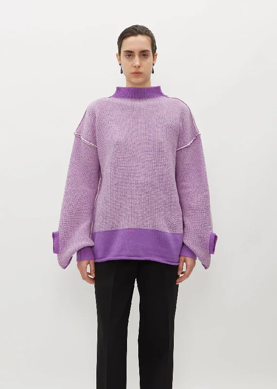 Seed Stitch Knit Top — Purple