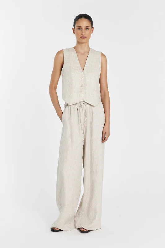 GINA NATURAL LINEN WAIST PANT