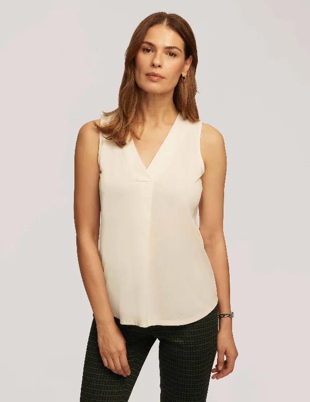 Harmony Knit Pleat Neck Shell