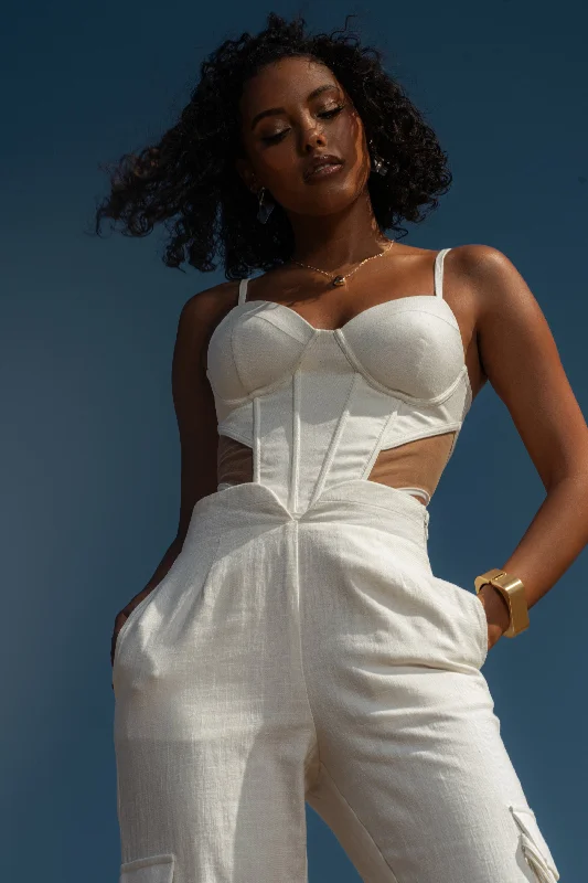 Ivory Horizon Linen Corset