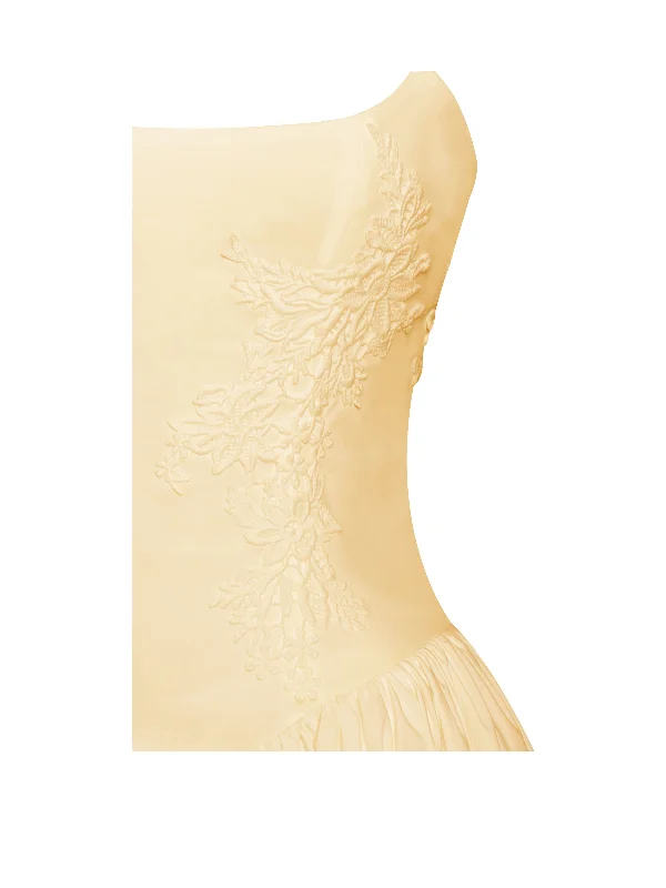 kadi-yellow-cotton-corset-mini-dress