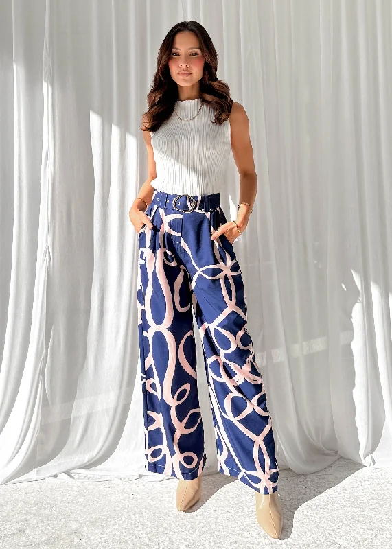 Kaylen Pants - Navy Ribbon