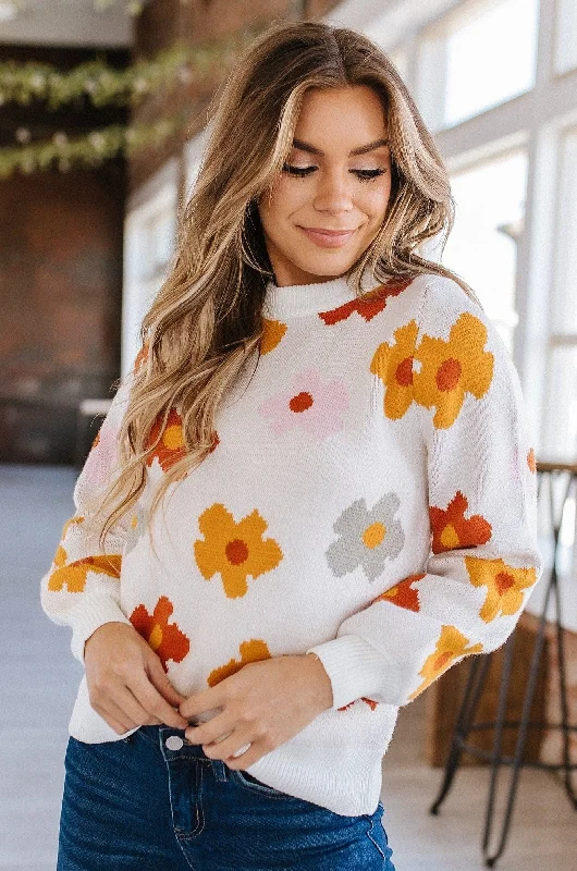 Laura Flower Knit Sweater | S-2XL