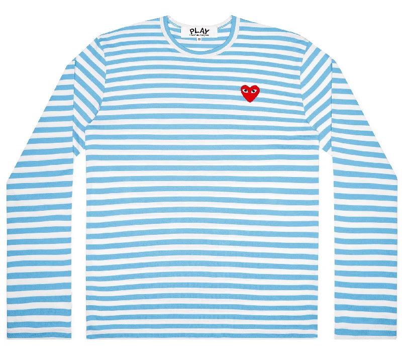 Light Blue Striped Tee Women