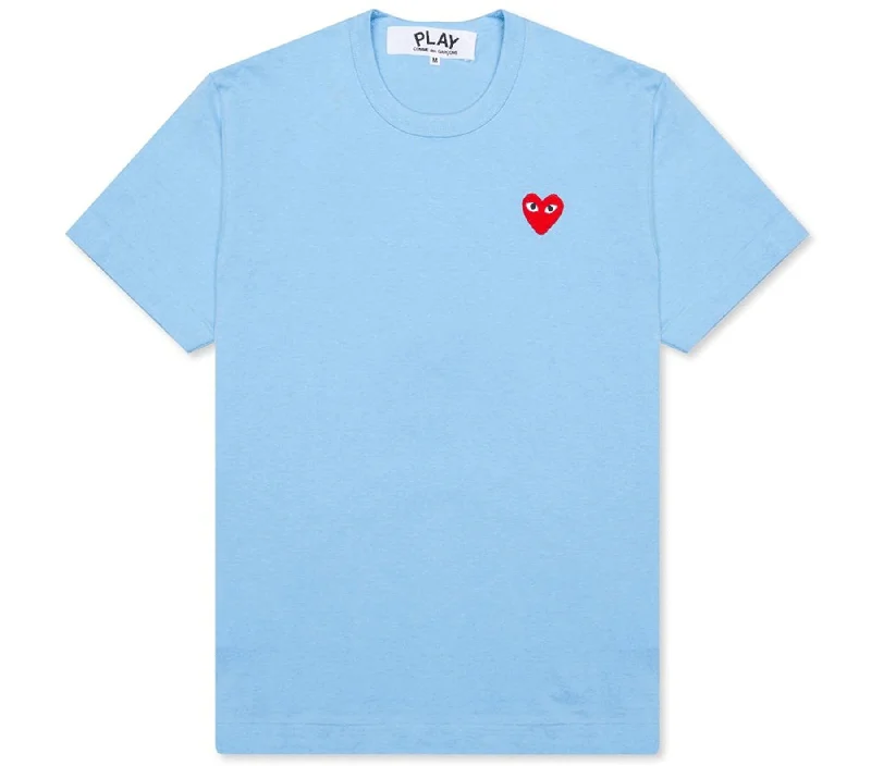 Light Blue Tee With Red Emblem Women