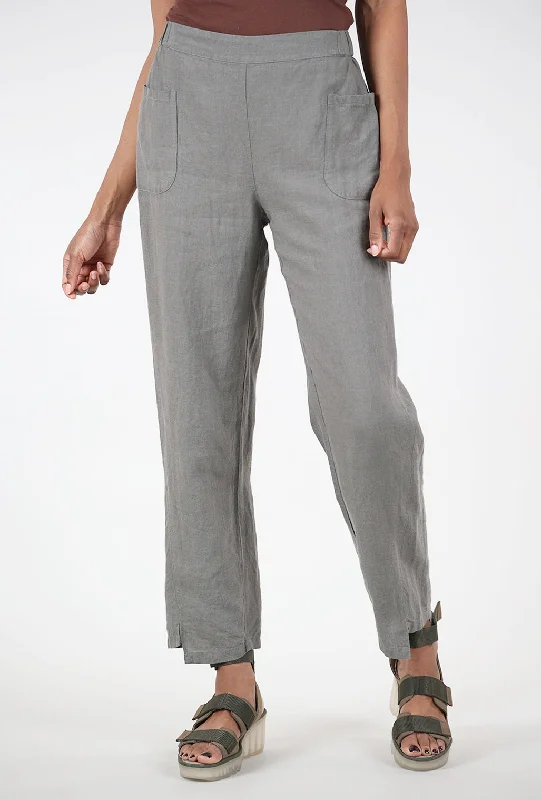 Linen Patch Pocket Pant, Gray