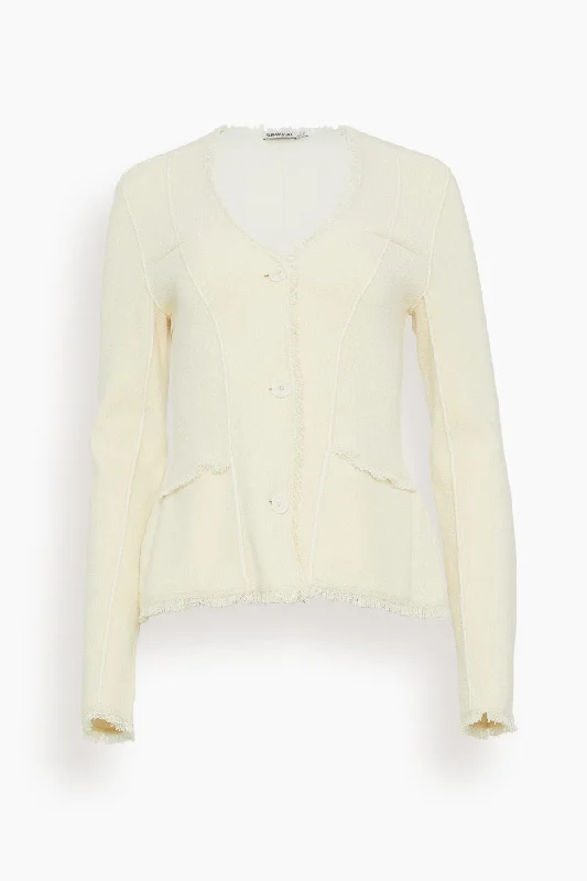 Medina Blazer with Patch Pockets in Natural White