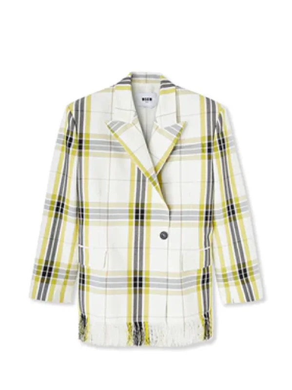 White Yellow Checkered Jacket