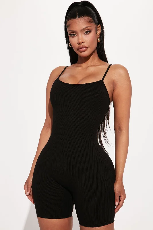 Nova Season Shortie Snatched Romper - Black