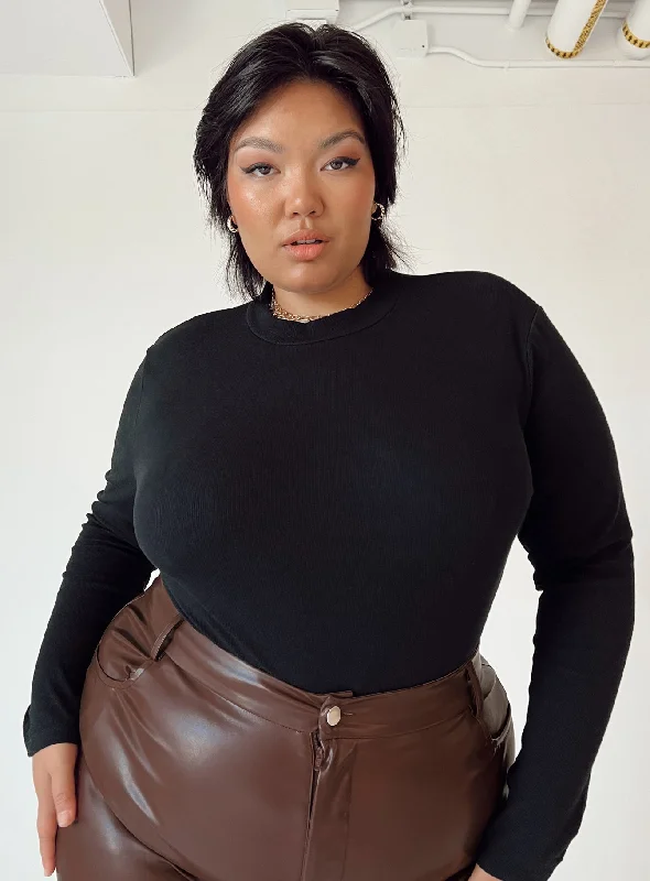 Maleny Long Sleeve Bodysuit Black Curve