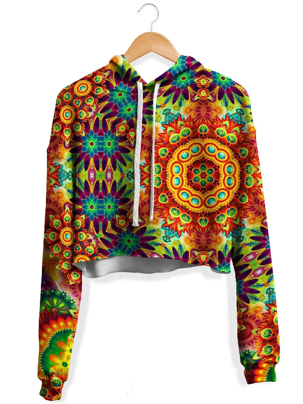 Ornate Color Journey Fleece Crop Hoodie