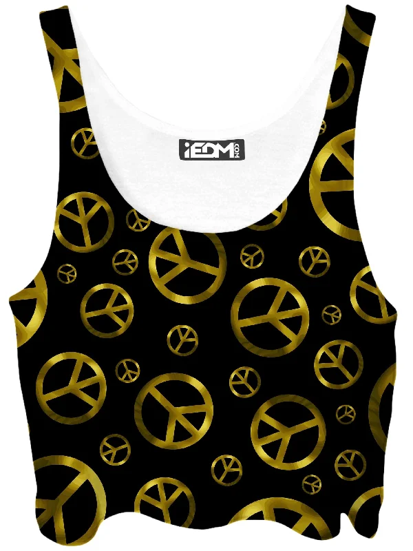 Peace Sign Gold Crop Top