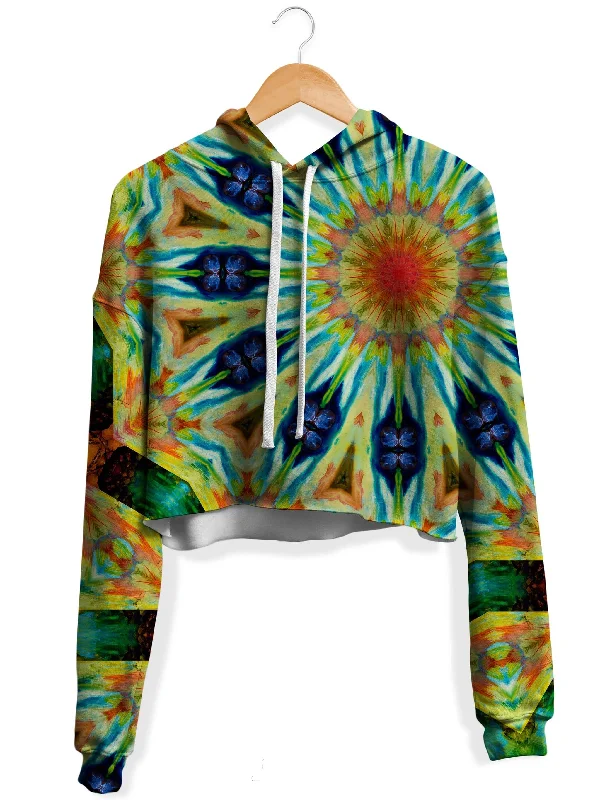 Peacock Spin Fleece Crop Hoodie