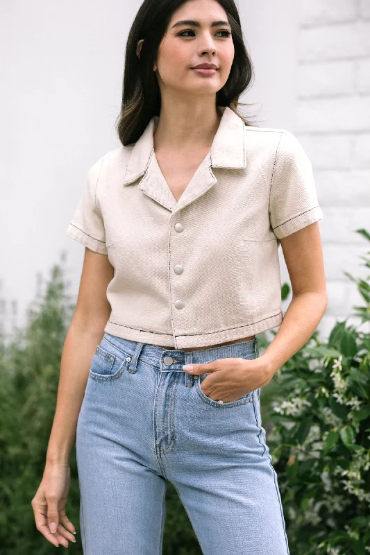 Phyllis Cropped Denim Shirt