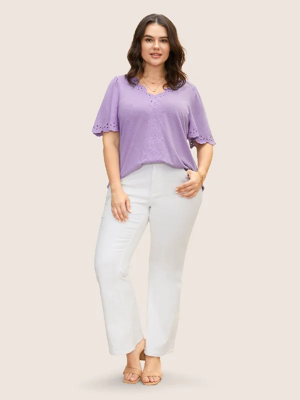 plain-broderie-anglaise-flutter-sleeve-t-shirt