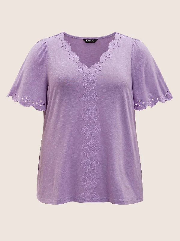 plain-broderie-anglaise-flutter-sleeve-t-shirt