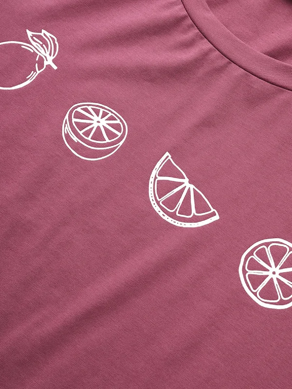 plain-lemon-print-crew-neck-t-shirt