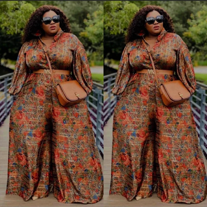 Plus-Size Palazzo Floral Jumpsuit