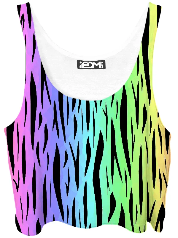 Rainbow Tiger Stripes Crop Top