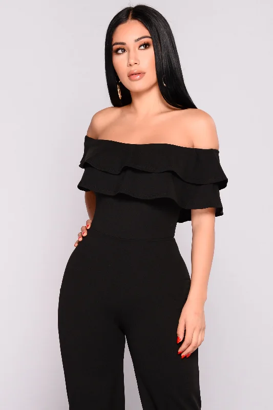 Ready To Ruffle Jumpsuit - Black