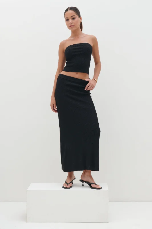 Reese Midaxi Knit Skirt - Black