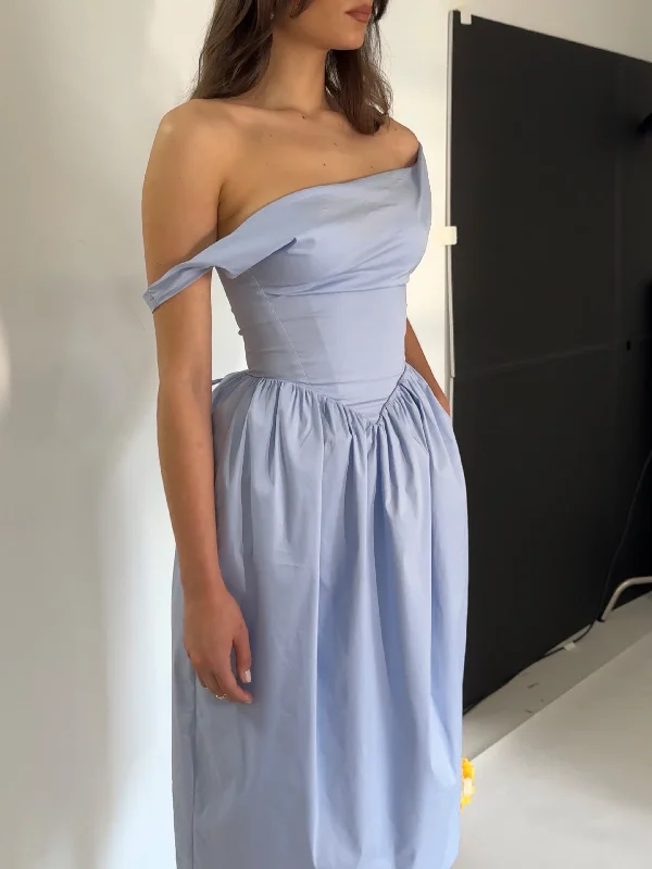 reina-blue-drop-waist-corset-midi-dress