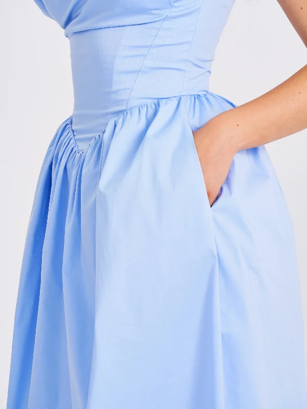 reina-blue-drop-waist-corset-midi-dress