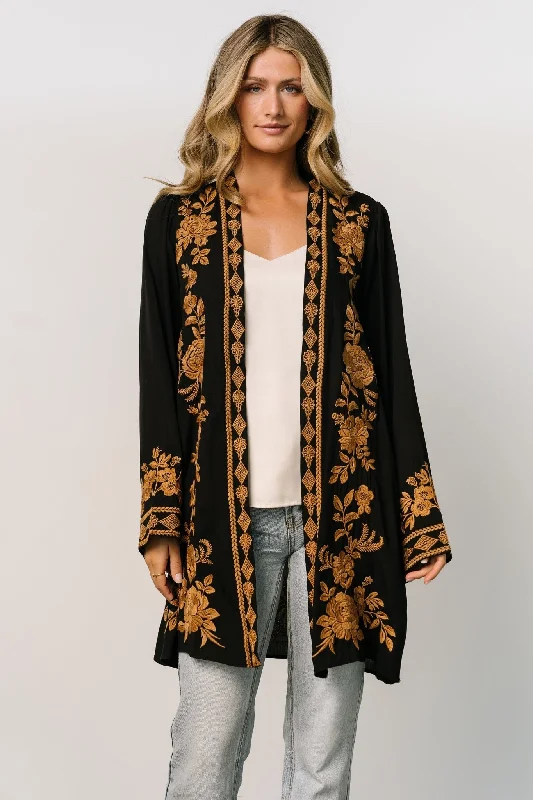 Rigby Kimono | Black + Camel