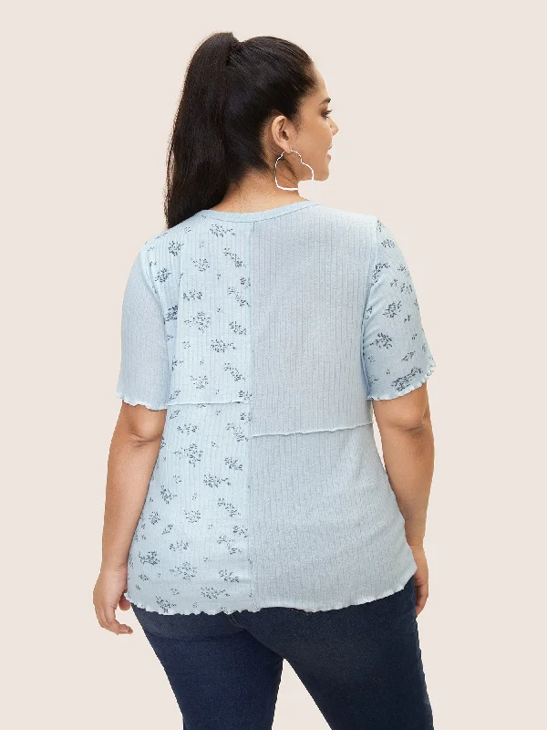 round-neck-floral-patchwork-texture-t-shirt