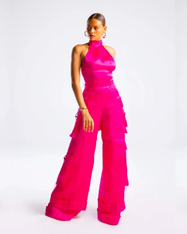 Ryan Silk Cargo Jumpsuit