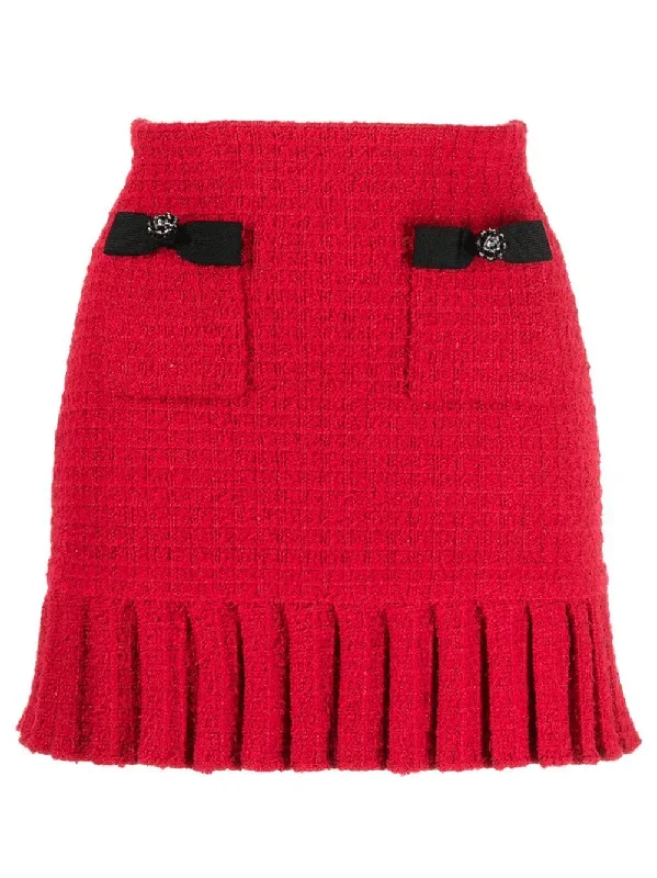 Red Knit Mini Skirt