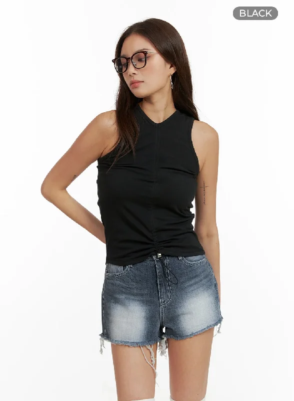 shirred-v-neck-tank-top-cy431