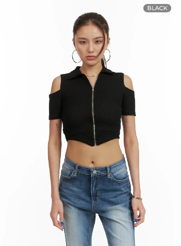 shoulder-cut-out-collar-crop-top-cy431