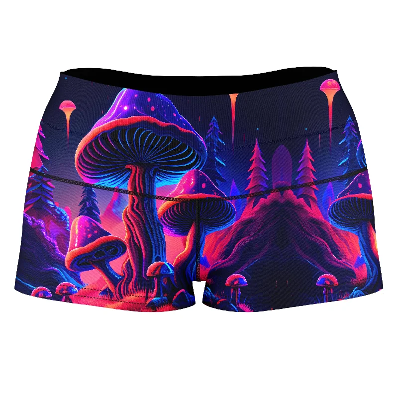 Shroom Trip High-Waisted Women's Shorts