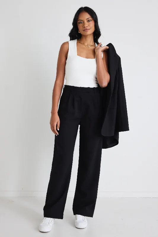 Sister Black Textured Wide Leg Pants