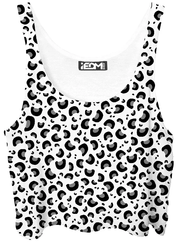 Snow Leopard Print Crop Top