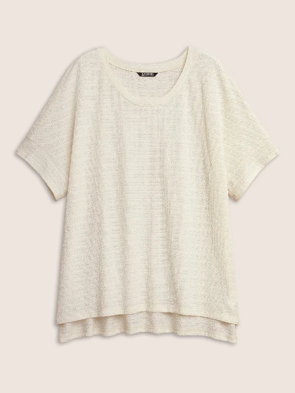 solid-textured-crew-neck-batwing-sleeve-t-shirt