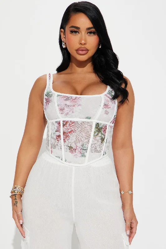 Something Sweet Corset Top - Cream/combo