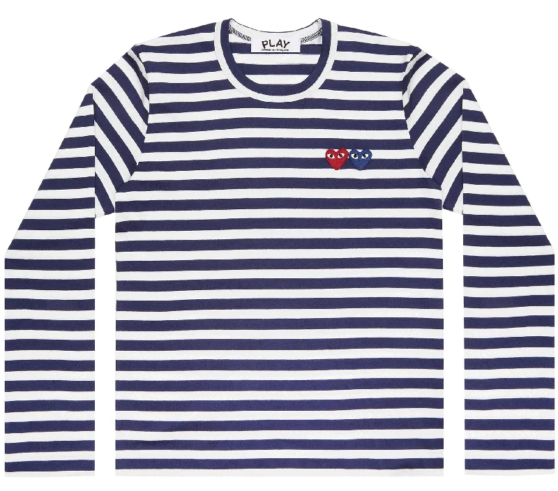 Stripes With Red And Blue Heart Women