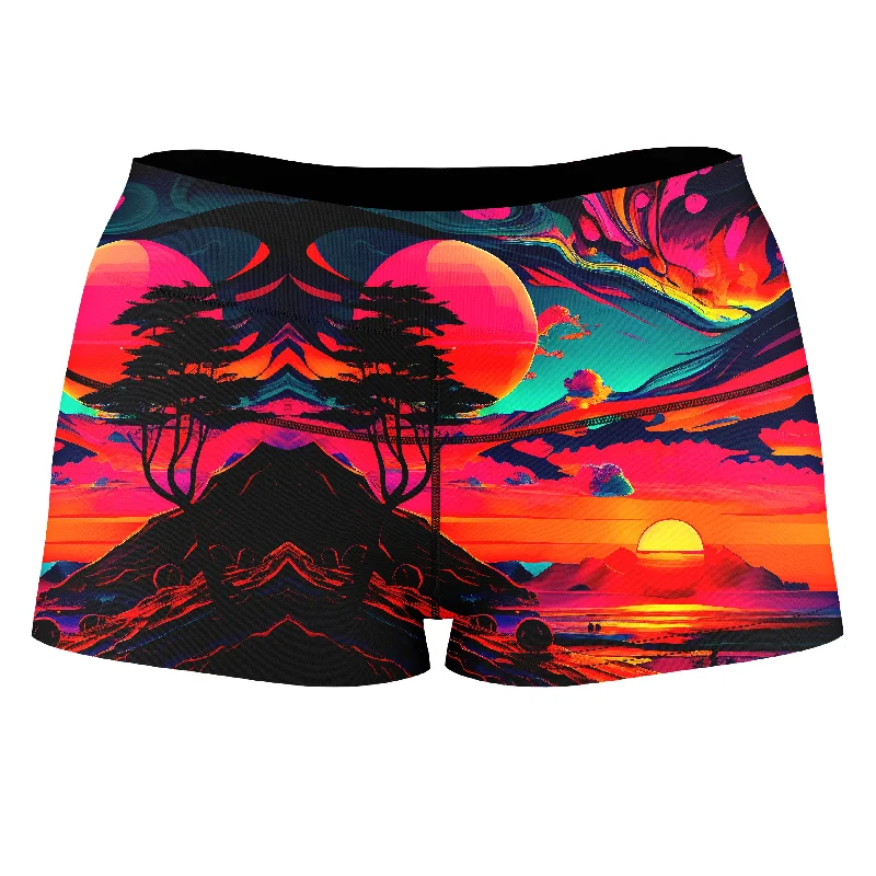 Sunset Melt High-Waisted Women's Shorts