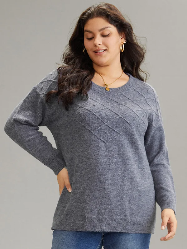 supersoft-essentials-solid-textured-crew-neck-drop-shoulder-pullover