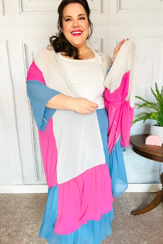 taupe-fuchsia-color-block-ruffle-hem-kimono