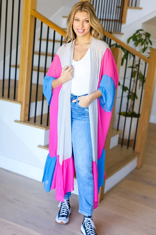 taupe-fuchsia-color-block-ruffle-hem-kimono