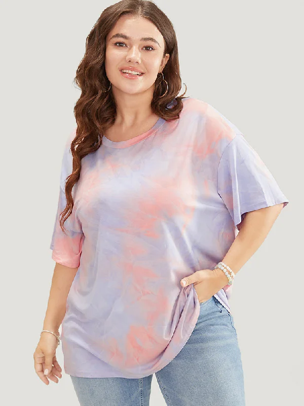 Tie Dye Round Neck Half Sleeve T-shirt